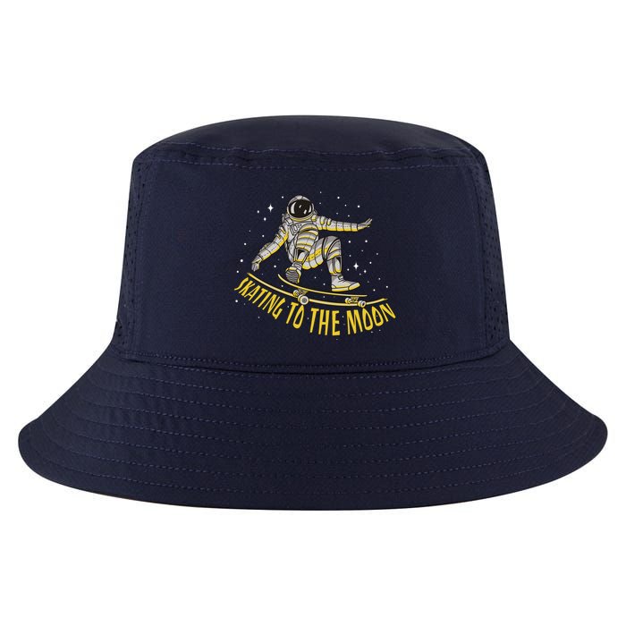Skating To The Moon Astronaut Cool Comfort Performance Bucket Hat