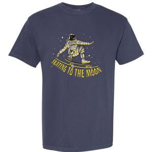 Skating To The Moon Astronaut Garment-Dyed Heavyweight T-Shirt