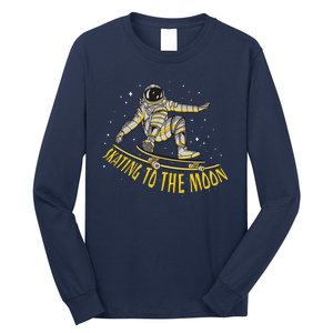 Skating To The Moon Astronaut Long Sleeve Shirt