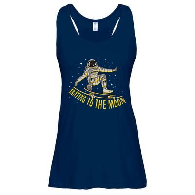 Skating To The Moon Astronaut Ladies Essential Flowy Tank
