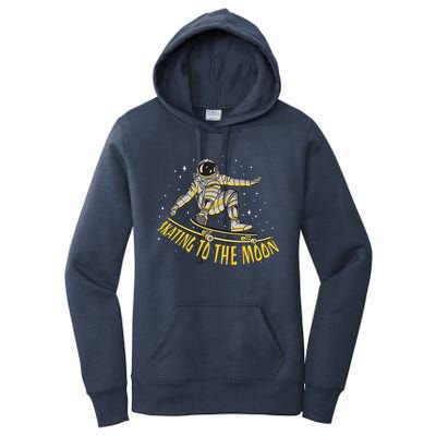 Skating To The Moon Astronaut Women's Pullover Hoodie
