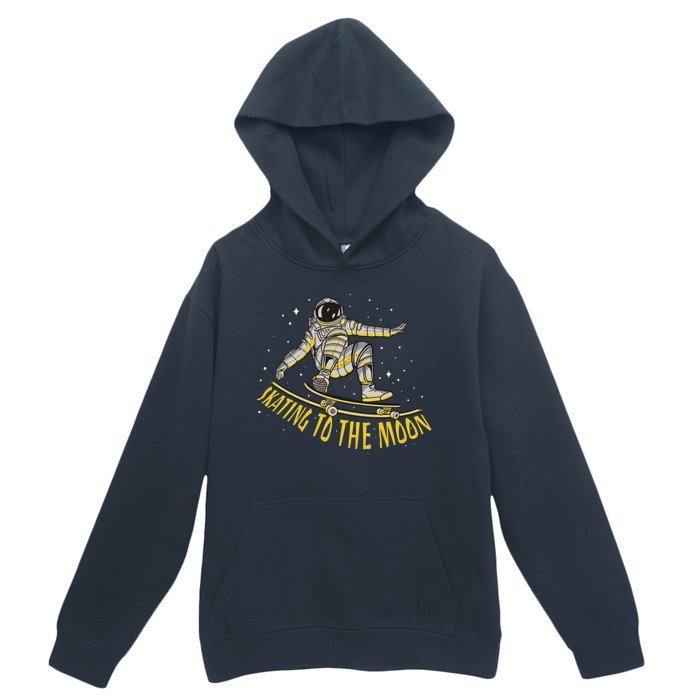 Skating To The Moon Astronaut Urban Pullover Hoodie