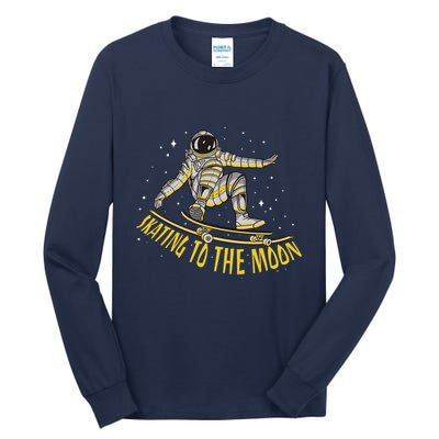 Skating To The Moon Astronaut Tall Long Sleeve T-Shirt