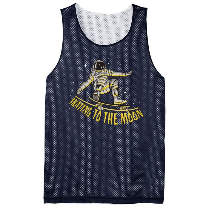 Skating To The Moon Astronaut Mesh Reversible Basketball Jersey Tank