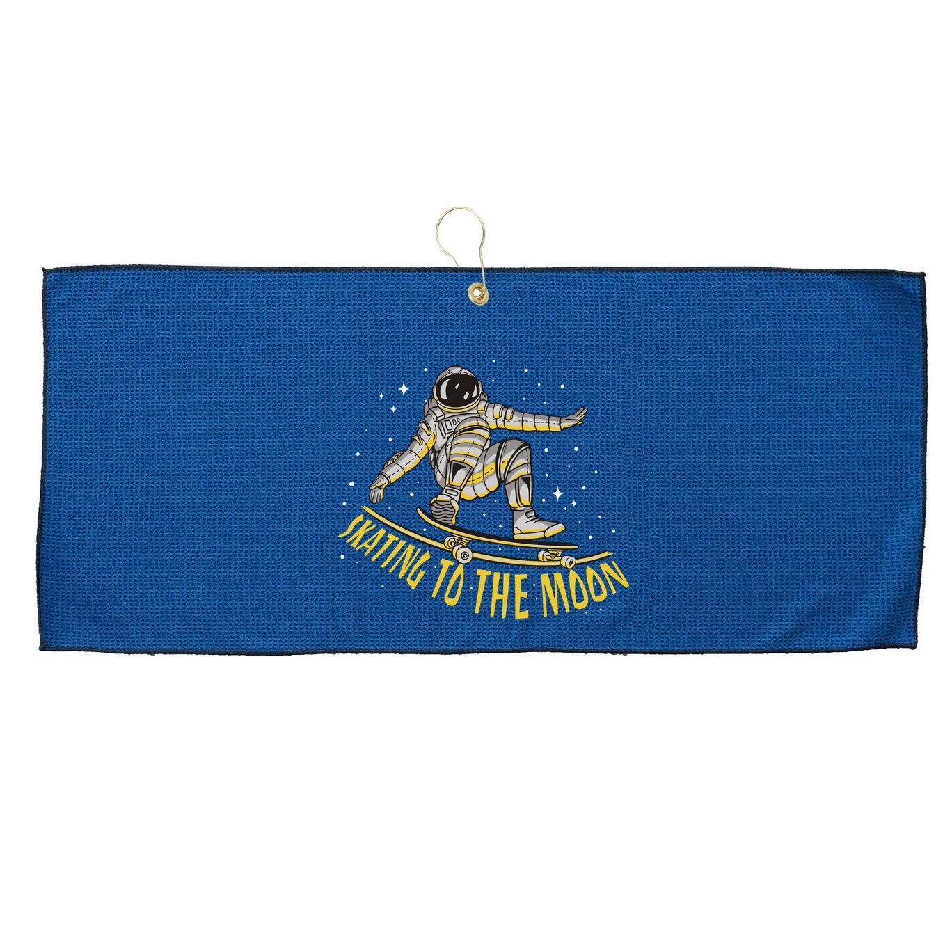 Skating To The Moon Astronaut Large Microfiber Waffle Golf Towel