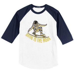 Skating To The Moon Astronaut Baseball Sleeve Shirt