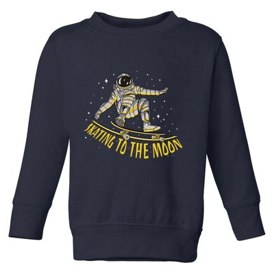 Skating To The Moon Astronaut Toddler Sweatshirt