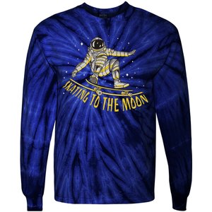 Skating To The Moon Astronaut Tie-Dye Long Sleeve Shirt