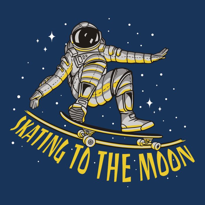 Skating To The Moon Astronaut Tie-Dye T-Shirt
