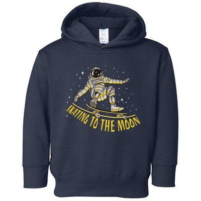 Skating To The Moon Astronaut Toddler Hoodie