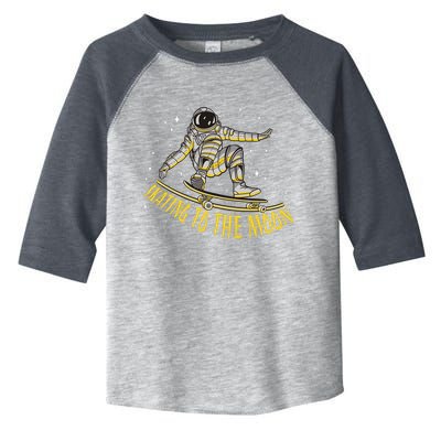 Skating To The Moon Astronaut Toddler Fine Jersey T-Shirt