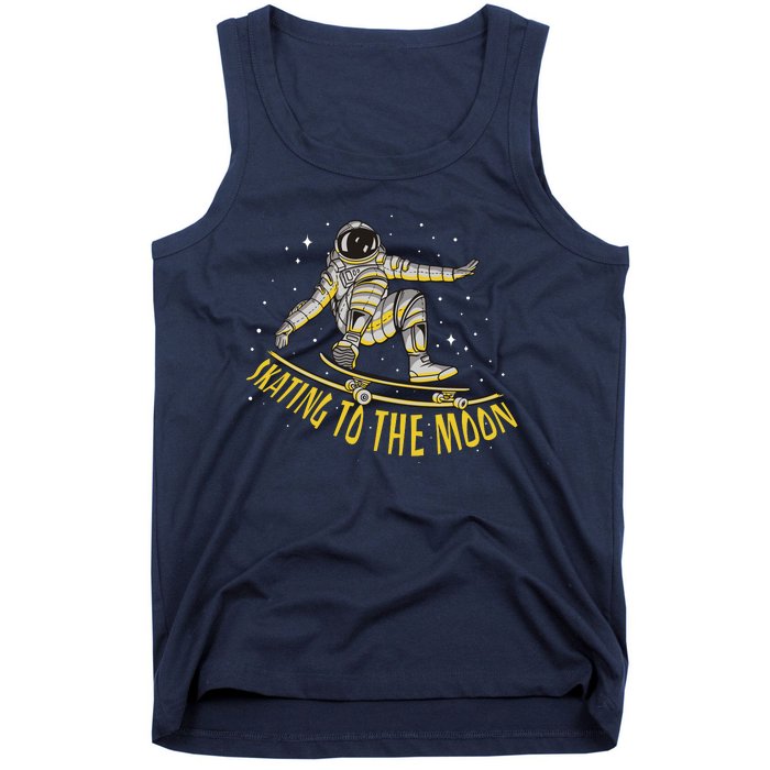 Skating To The Moon Astronaut Tank Top