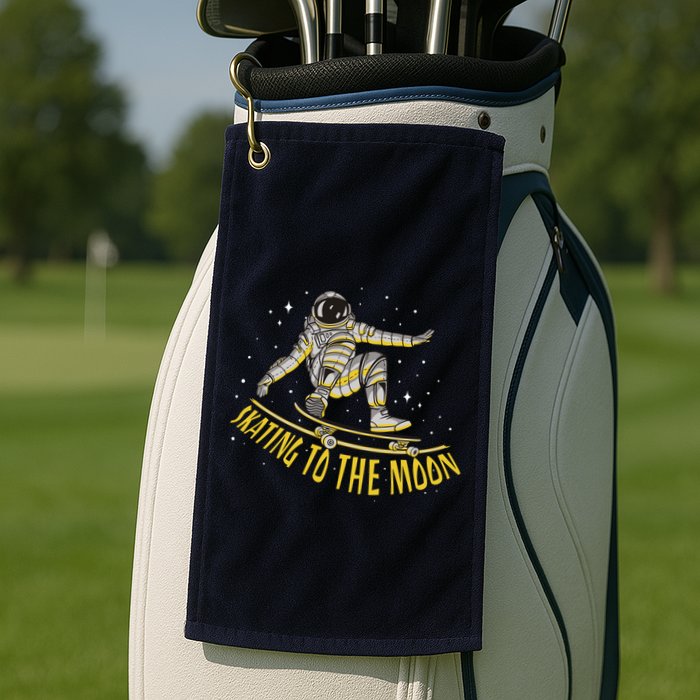 Skating To The Moon Astronaut Golf Towel