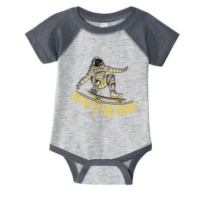 Skating To The Moon Astronaut Infant Baby Jersey Bodysuit