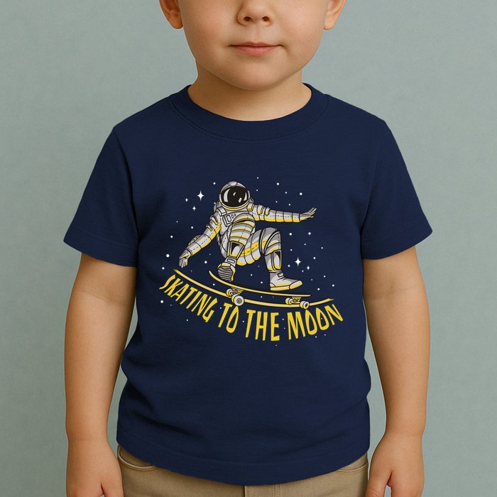 Skating To The Moon Astronaut Toddler T-Shirt
