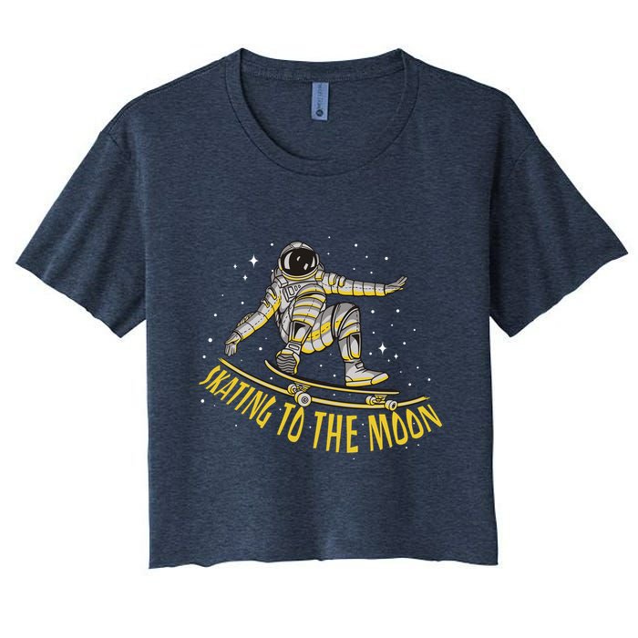 Skating To The Moon Astronaut Crop Top