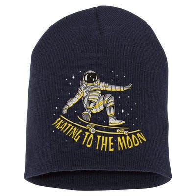 Skating To The Moon Astronaut Short Acrylic Beanie