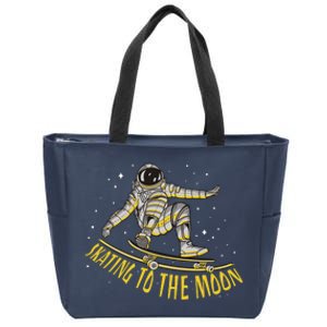 Skating To The Moon Astronaut Zip Tote Bag