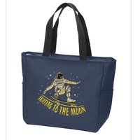 Skating To The Moon Astronaut Zip Tote Bag