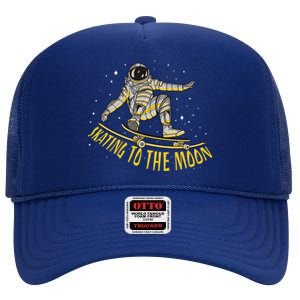 Skating To The Moon Astronaut High Crown Mesh Back Trucker Hat