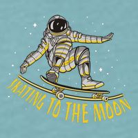 Skating To The Moon Astronaut Sueded Cloud Jersey T-Shirt