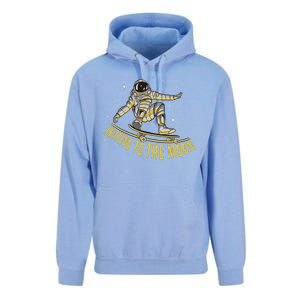 Skating To The Moon Astronaut Unisex Surf Hoodie