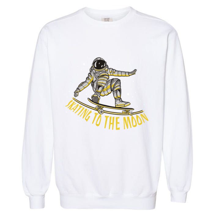 Skating To The Moon Astronaut Garment-Dyed Sweatshirt