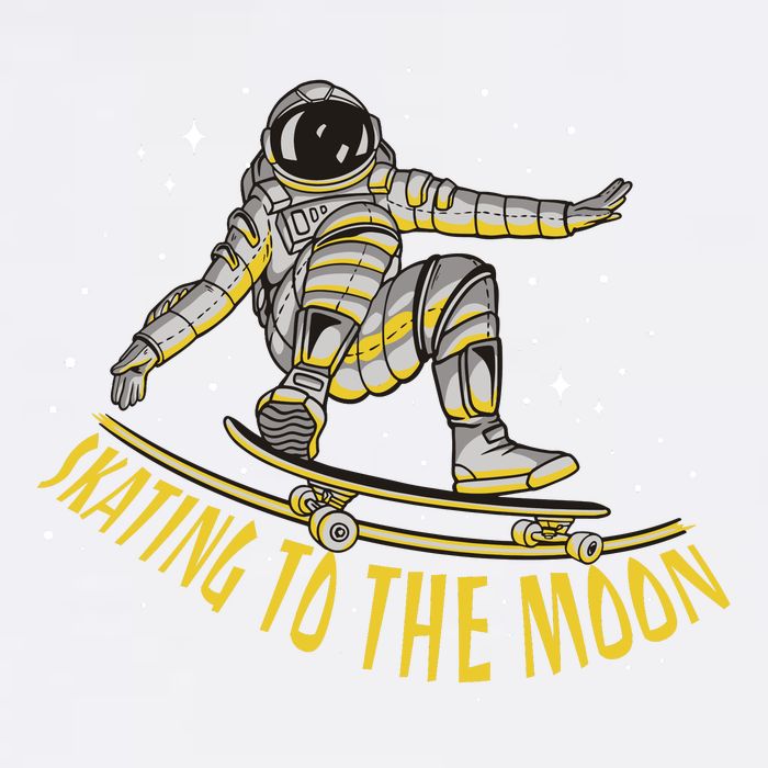 Skating To The Moon Astronaut Garment-Dyed Sweatshirt