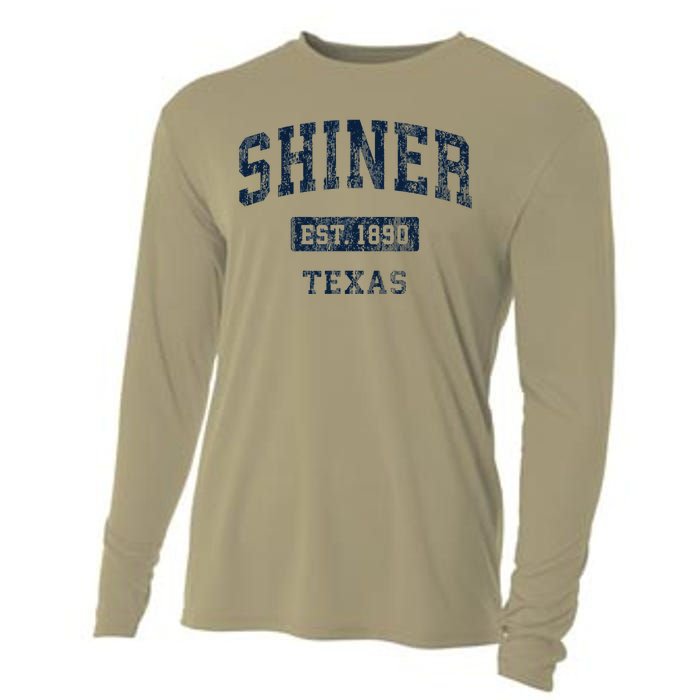 Shiner Texas Tx Vintage Established Cooling Performance Long Sleeve Crew