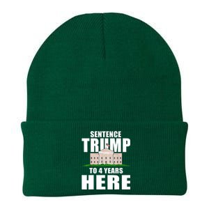 Sentence Trump To 4 Years Here Trump 2024 Funny 4th Of July Knit Cap Winter Beanie