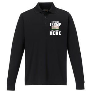 Sentence Trump To 4 Years Here Trump 2024 Funny 4th Of July Performance Long Sleeve Polo