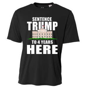 Sentence Trump To 4 Years Here Trump 2024 Funny 4th Of July Cooling Performance Crew T-Shirt