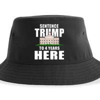 Sentence Trump To 4 Years Here Trump 2024 Funny 4th Of July Sustainable Bucket Hat