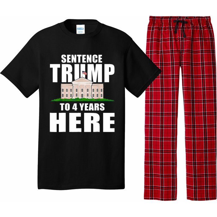 Sentence Trump To 4 Years Here Trump 2024 Funny 4th Of July Pajama Set