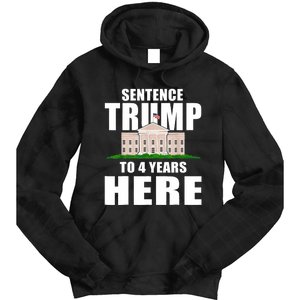 Sentence Trump To 4 Years Here Trump 2024 Funny 4th Of July Tie Dye Hoodie