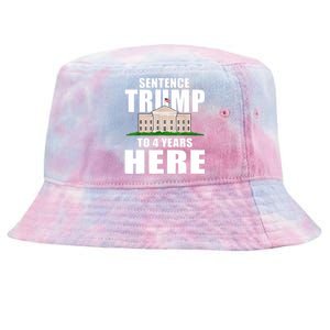 Sentence Trump To 4 Years Here Trump 2024 Funny 4th Of July Tie-Dyed Bucket Hat