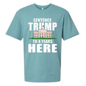 Sentence Trump To 4 Years Here Trump 2024 Funny 4th Of July Sueded Cloud Jersey T-Shirt