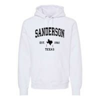 Sanderson Texas Tx Vintage Established Athletic Sports Design Premium Hoodie