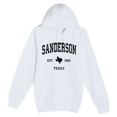 Sanderson Texas Tx Vintage Established Athletic Sports Design Premium Pullover Hoodie