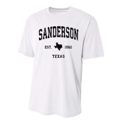 Sanderson Texas Tx Vintage Established Athletic Sports Design Performance Sprint T-Shirt