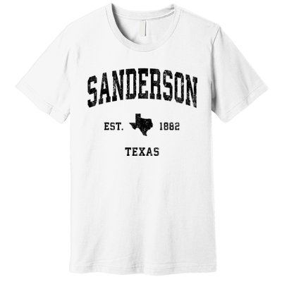 Sanderson Texas Tx Vintage Established Athletic Sports Design Premium T-Shirt