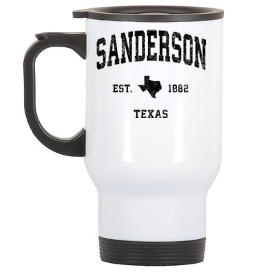 Sanderson Texas Tx Vintage Established Athletic Sports Design Stainless Steel Travel Mug