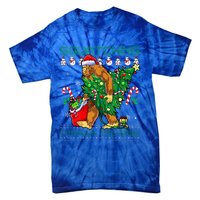 Squatching Through The Snow Squatch Santa Bigfoot Tie-Dye T-Shirt