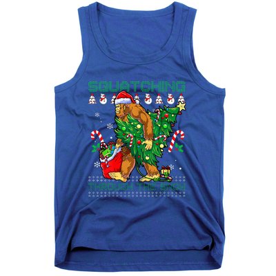 Squatching Through The Snow Squatch Santa Bigfoot Tank Top