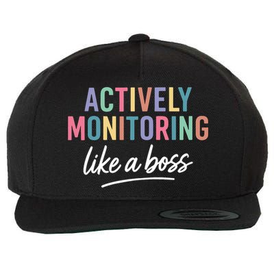 State Testing Teacher Actively Monitoring Like A Boss Wool Snapback Cap
