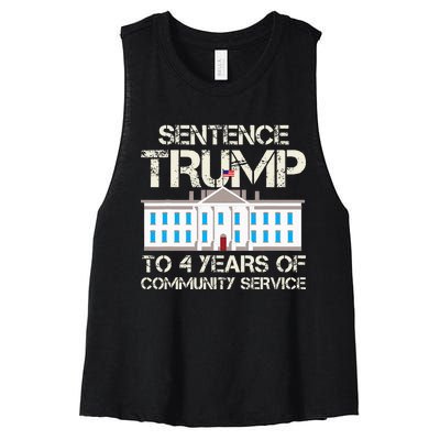 Sentence Trump To 4 Years Of Community Service Women's Racerback Cropped Tank