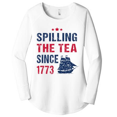 Spilling The Tea Since 1773 Slogan For Patriotic Pride Party Women's Perfect Tri Tunic Long Sleeve Shirt