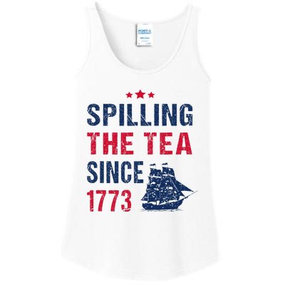 Spilling The Tea Since 1773 Slogan For Patriotic Pride Party Ladies Essential Tank