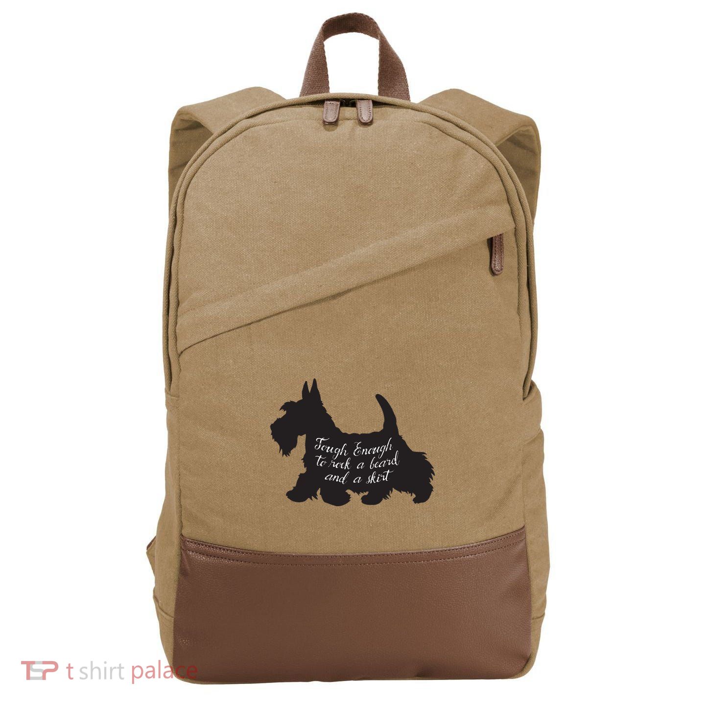 Scottish Terrier Tough Enough To Rock A Beard And A Skirt Cotton Canvas Backpack