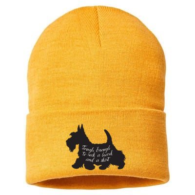 Scottish Terrier Tough Enough To Rock A Beard And A Skirt Sustainable Knit Beanie